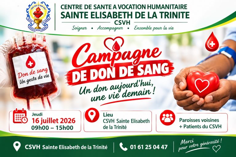 🩸 CAMPAGNE DE DON DE SANG AU CSVH SAINTE ÉLISABETH DE LA TRINITÉ